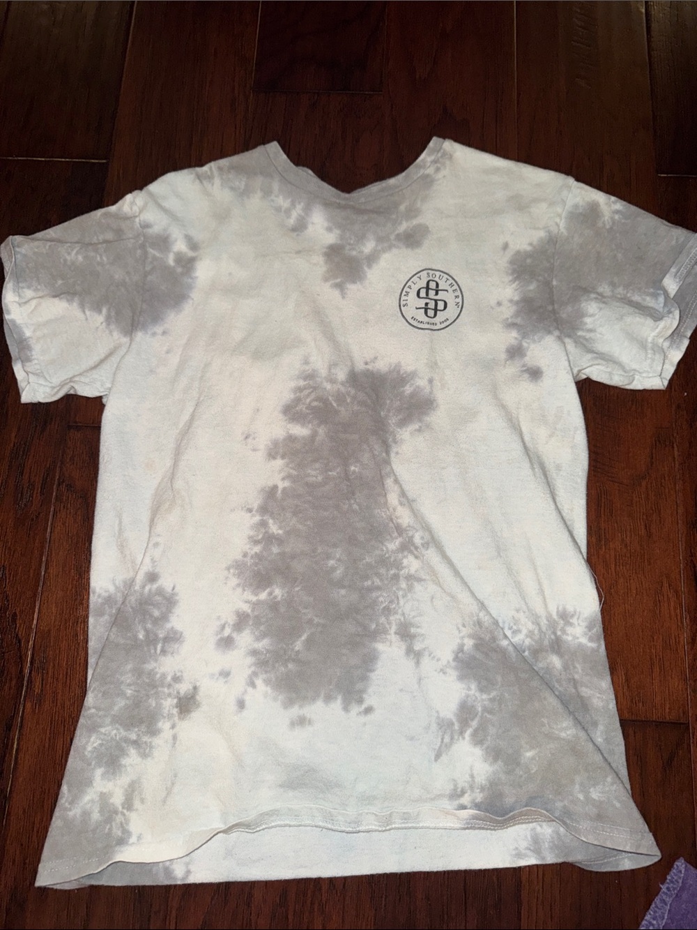 Simply Southern Gray Tie-Dye Short Sleeve Crewneck Tee
